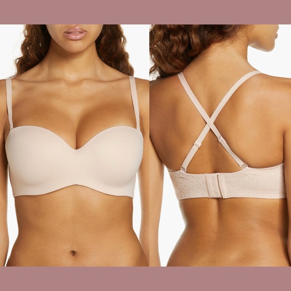 NWD $84 Chantelle [ 38C US ] Norah Padded Strapless Underwire Bra in Rose #U1270 - Picture 1 of 11